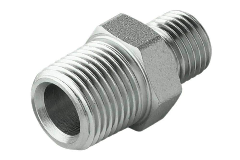 Adaptor - nipple male thread BSP/male thread NPT, carbon steel, type A202
