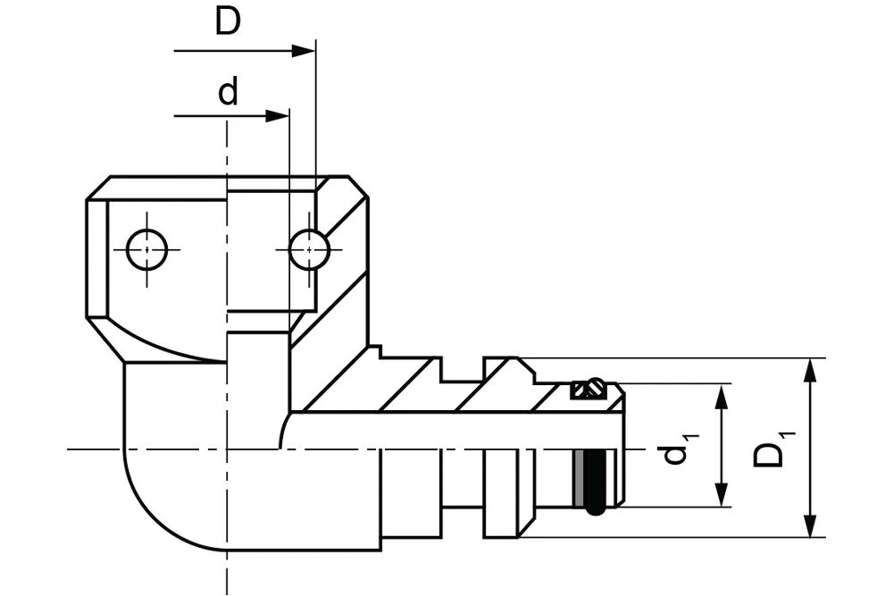 STECKO socket and plug elbow, automatic steel