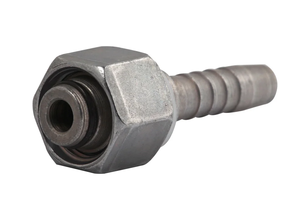 Hydraulic hose end DKOL, type ZMW121, light series, carbon steel, zinc-nickel