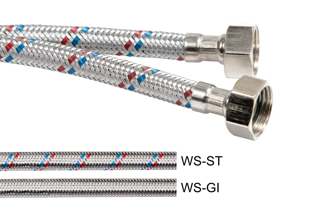 Hose with connections for sanitary fittings (hot and cold water), WS