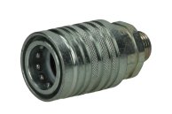 Gniazdo szybkozłącza hydraulicznego ISO-A z GZ METRYCZNYM z zaworem, PUSH PULL, typ PPV3