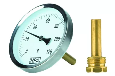 Termometr bimetaliczny z czujnikiem tylnym, średnica 63 mm i 100 mm, typ TB63T, TB100T