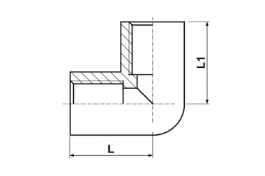 Kolano 90º BSP seria 3F EM PP/PVDF 10 bar