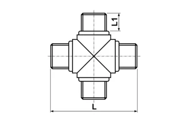 Czwórnik BSP 3F EM PP/PVDF 10 bar