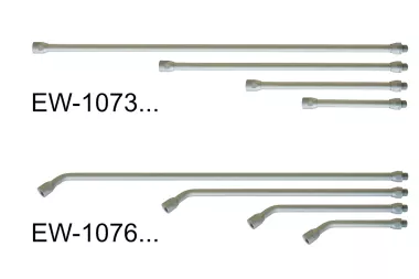 Przedłużka prosta lub zagięta, do pistoletu, bez dyszy, aluminium, seria 107