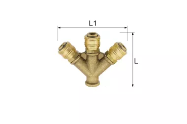 Czwórnik BSP mosiądz 35 bar 100°C