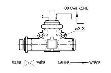 Zawór V2V L z kłódką do pneumatyki wtykowe złącza