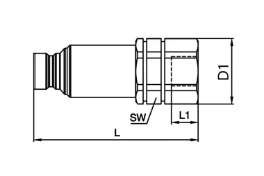 Wtyk szybkozłącza TEMA (1/8&quot; ÷ 1&quot;) z GW BSP z zaworem, stal węglowa, typ IF