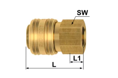 Gniazda szybkozłącza do powietrza mosiężne z zaworem